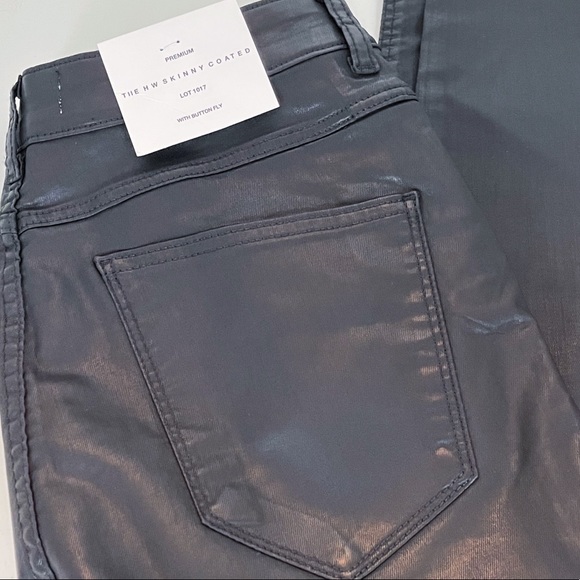 NWT Zara Premium “The HW Skinny Coated Black Jean - Picture 5 of 6